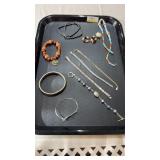 Costume jewelry bracelets, beaded necklaces