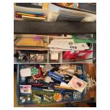 2 trays of desk / office supplies