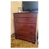 Maple 5 Drawer Highboy has