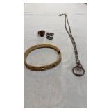 Vintage necklace, bracelet, ring and earrings