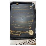 8 ï¿½goldï¿½ necklaces, 1single pendant