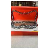 Mandarin cultured pearl necklace, one earring