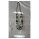 Silver and turquoise western necklace