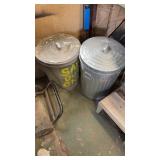 2 Metal Garbage Cans