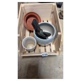 Wooden Crate w/Planters