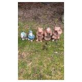 Cast iron Frogs and Duck Yard ornaments