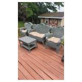 4PC WICKER PATIO FURNITURE SET
