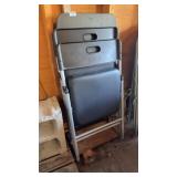 TWO COSCO CHAIRS AND DINNER TRAY