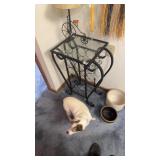 Metal Wine Rack and Bicycle Lamp