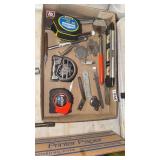 TAPE MEASURES, LEVEL, SMALL TOOLS