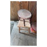 2 WOODEN STOOLS