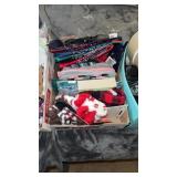 3 LOTS NEW/OLD HANKIES, SCARVES, NEW SOCKS ETC