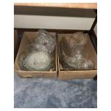 TWO BOXES OF PRESSED GLASS