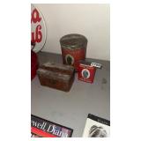 3 advertising tins