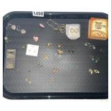 Tray of assorted earrings