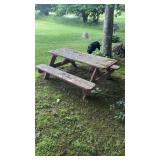 WOODEN PICNIC TABLE NEEDS REFINISHED