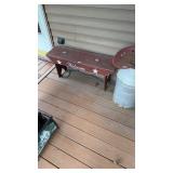 Small welcome wooden bench