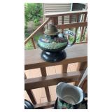 Hand-painted oil lamp (No Shade)