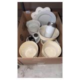 MISC PLATES, BOWLS, DISHES, S&P SHAKER ETC