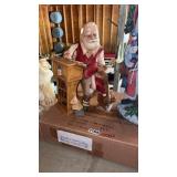 TWO HANDCRAFTED SANTAS