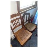 Two cane seat chairs