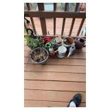 FLOWER POTS AND WATERING CAN