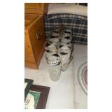 9 ICE TEA GLASSES AND HOLDER