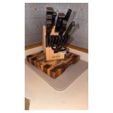 Cutting board and Calphalon Knife set