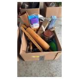 Rolling pin, misc kitchen utensils etc