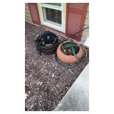TWO HOSES AND PLANTERS