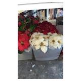 TWO TOTES OF DECOR FLOWERS