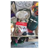 LARGE CHRISTMAS DECOR LOT, CHIP AND DIP AND BOWL