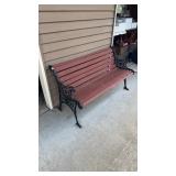 METAL AND WOODEN BENCH 50 IN