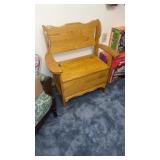 Oak Lift Top Bench