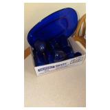 Cobalt Blue Glass. Tumblers, server