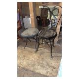 Metal chair, end table