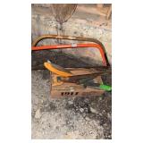 2 bow saws, misc saws etc