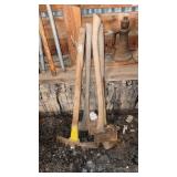 Single & double blade axes, splitting mall, pick