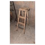Wooden step ladder stool