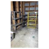 3 metal shelves