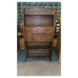 Oak spoon carved drop front desk With key