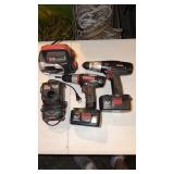 2 19.2 Craftsman drills w/ charger and radio
