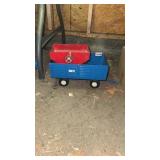 The big blue metal wagon, grain cart
