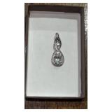 925 pendant, lg stone white sapphire, small