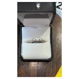 Ring - three center stones white sapphire small