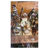 11 Holiday Village pieces with cords