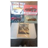4 metal signs and poster