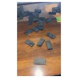 Wooden American cheese box, wooden dominoes,