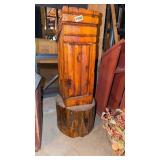 Wood carved outhouse