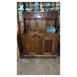 Early pine dry sink three drawers and two doors